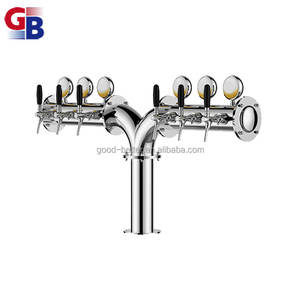 Tour de bière de type Y à 6 voies en acier inoxydable 304 de couleur dorée NO.BF--500072 avec lumière de <span class=keywords><strong>marque</strong></span> de maintien LED - Product Image 6