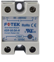 Relais statique monophasé Ksr-50da-h avec contrôle par traversée de zéro, entrée 4~32VDC, sortie 90~480VAC, courant 50A, neuf et original