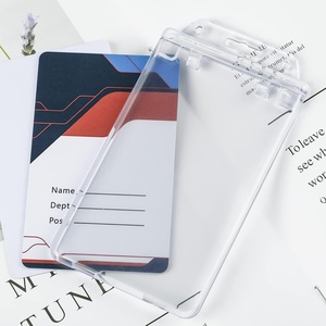 Porte-<span class=keywords><strong>badge</strong></span> de sécurité à verrouillage permanent, porte-carte de crédit transparent en plastique <span class=keywords><strong>rigide</strong></span>, étui de protection pour carte - Product Image 3