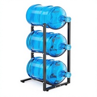 Soporte y Organizador Apilable de Metal de 4 Niveles para Garrafas de Agua de 5 Galones - Almacenamiento para Cocina, Hogar y Garaje