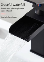 Robinet cascade répandu robinet d'évier de bassin chaud et froid contrôle de la température mélangeur de lumière LED robinet cascade robinet led
