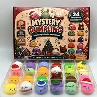 Kerst Adventskalender 24 Dagen Squishy Speelgoed Blind Box Mochi Stressverlichting Fidget Slow Rebound Schattig Dumpling Speelgoed Feestdag Cadeau