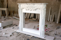 Cheminée en marbre blanc naturel de style victorien, sculptée à la main, pour décoration intérieure de villa, design d'usine, vente chaude