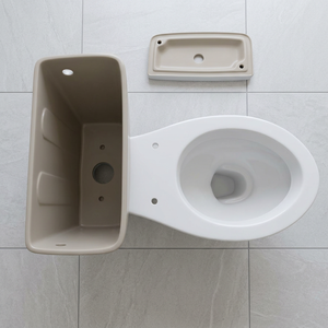 Inodoro de cerámica de lujo de dos piezas con conexión directa, blanco, con salida a pared (P-Trap) y salida a suelo (S-Trap), juego de calidad premium. - Product Image 6