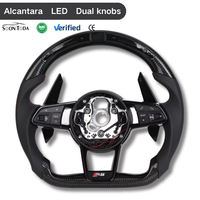 Volant en cuir semi-perforé entièrement fonctionnel avec LED pour Audi RS4 RS6 RS7 SQ5 Q3 Q5 Q7 R8 A3 A4 A5 A6 C7 B6 B8 B9 TT