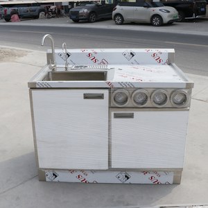 Comptoir de bar à eau en acier inoxydable 304 brossé mat sur mesure, pas cher, avec pieds réglables en hauteur, pour <span class=keywords><strong>cuisine</strong></span> commerciale - Product Image 2