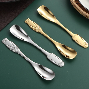Cuillère en acier inoxydable 304, cuillère à café créative en forme de pingouin, cuillère à glace en forme d'ours, cuillère à dessert, cuillère pour enfants - Product Image 3