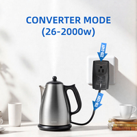 Saç kurutma makinesi için 220V ila 110V gerilim seyahat dönüştürücü, güç dönüştürücü adaptör Combo tip C USB a ile 150 + ülkeler için (siyah)