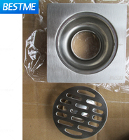 Crépine carrée en acier inoxydable de 4 pouces pour drain de sol de douche anti-odeur égouttoir linéaire de salle de bain pour usage intérieur/extérieur Hôtels