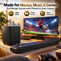Barre de son Dolby Atmos 390W 3.1 canaux avec caisson de basses filaire, EARC et transmission 4K HDR pour home cinéma