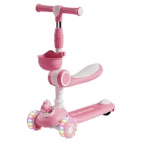 Trottinette pliable en plastique pour enfants, garçons et filles, de 1 à 3 ans et de 6 à 12 ans, à 3 roues, avec pédales, pour l'extérieur, design populaire trois-en-un
