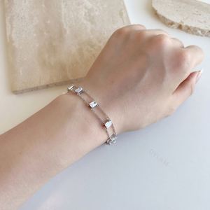 Dylam Cuba Drop Heart Shape Iced Out Tennis Cubic Zirconia 925 <b>Silver</b> Chain Crystal <b>Bracelets</b> <b>Bangles</b> Charm for <b>Bracelet</b> Women - Product Image 4