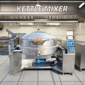 100-600l công nghiệp trọng ấm đun nước cà ri dán nấu ăn nồi kẹo bơ cứng Kẹo caramel làm cho Tương Ớt gas nấu ăn máy với Máy trộn - Product Image 5