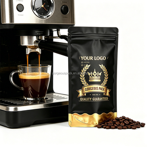 Impresión personalizada de grado alimenticio grano de café en polvo embalaje de té bolsa de pie bolsa de café de plástico con cremallera y válvula - Product Image 6