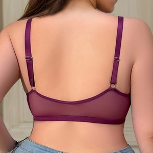 <span class=keywords><strong>Reggiseno</strong></span> in pizzo <span class=keywords><strong>Non</strong></span> <span class=keywords><strong>imbottito</strong></span> con chiusura frontale per donna taglie forti 3XL con cinturino regolabile da donna - Product Image 3