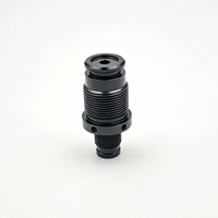 Raccord pneumatique en acier inoxydable usiné CNC de précision, obturateur arrière pour tuyau d'air, anodisation noire, joint haute pression