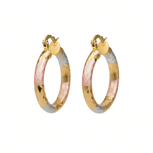 Orecchini a Cerchio Multicolore E4489, Placcati in Oro, in Lega di Zinco, Design Geometrico, Gioielli Unisex alla Moda - Product Image 1