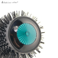 Logo personnalisé d'une seule pièce poignée baril plus long brosse à cheveux ronde professionnelle en nylon