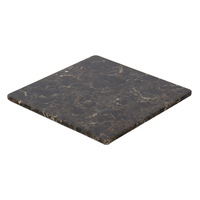 Panneau de table en résine carré bicolore à motif bois sur mesure avec finition des bords pour café intérieur/extérieur et salle à manger