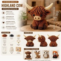 Kit Kerajinan Hewan 3D Berbahan Manik-Manik, Kit Hewan 3D Berbahan Manik-Manik, Hewan 3D Kecil Berbahan Manik-Manik, Kit Manik-Manik DIY 3D, Kit Sulaman Manik-Manik, Untuk Dewasa