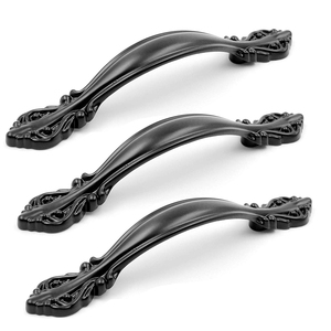 Tay Cầm Phần Cứng Tủ Kéo Phẳng Đen - Product Image 1