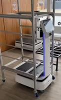 Robot logistik navigasi otomatis MiCity 2025 angkat 5cm beban 300kg Robot layanan pengiriman cerdas untuk gudang pabrik