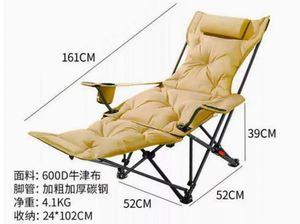 Silla Plegable para Exteriores, Portátil, para Camping, Pesca, Picnic, Playa, con Reposapiés Ajustable, para Sentarse y Recostarse - Product Image 3