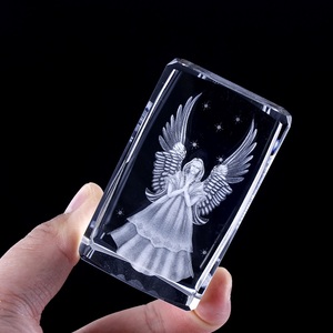 <span class=keywords><strong>Angelo</strong></span> in Cristallo 3D con Incisione Laser a 24 Sfaccettature, Modello in Miniatura Inciso al Laser per Regali Ecclesiastici - Product Image 6