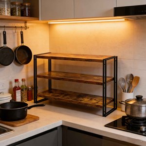 Estante <span class=keywords><strong>de</strong></span> Pared <span class=keywords><strong>de</strong></span> Estilo Industrial Moderno <span class=keywords><strong>de</strong></span> 3 Niveles Personalizado, Estantería <span class=keywords><strong>de</strong></span> <span class=keywords><strong>Madera</strong></span> y Metal Simple y Fácil <span class=keywords><strong>de</strong></span> Montar para un Almacenamiento que Ahorra Espacio - Product Image 2