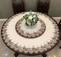 Nappe de table ronde de luxe en jacquard ajouré, double face, brodée, en dentelle, pour salle à manger, hôtel, banquet, fête, décoration de la maison