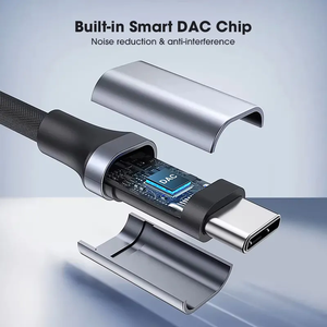 USB C на 3,5 мм аудио адаптер Type-C для наушников Aux <span class=keywords><strong>Jack</strong></span> Dongle 16 бит 48 кГц Hi-Fi DAC цифровой кабель Шнур - Product Image 3