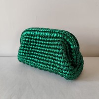 Sac à main de luxe tissé à la main en fil métallique coloré multi-texturé, style urbain minimaliste, en polyester