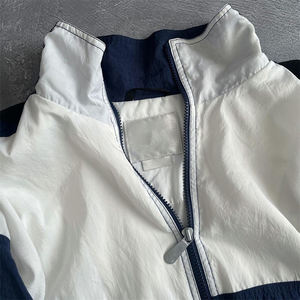 <span class=keywords><strong>Giacca</strong></span> a vento da uomo <span class=keywords><strong>oversize</strong></span> Vintage Street Jacket a contrasto bianco e nero con cerniera in poliestere - Product Image 3