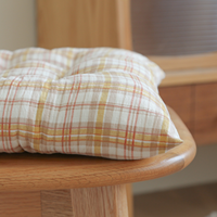 Coussin de chaise à carreaux 40x40cm, rembourrage capitonné avec attaches, garnissage en coton perlé, respirant et doux pour la peau, pour chaise de salle à manger à usage domestique