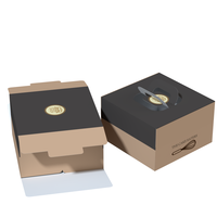 Boîte de transport pour gâteau au fromage, taille personnalisée, imprimée, pour emballage de gâteau d'anniversaire avec poignée, emballage en papier kraft pour dessert mousse