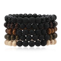 Bracelet de fil élastique Offre Spéciale de haute qualité pour hommes Bracelet de perles en bois Bracelet de perles de coquille de noix de coco accessoires de mode