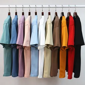 Camisetas de alta calidad con logotipo personalizado para hombres, camisa de gran tamaño, color blanco, algodón grueso, 100% algodón, 280GSM