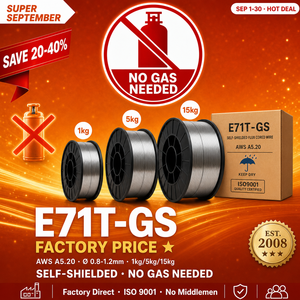 Fil fourré E71T-GS 1,2 mm 1 kg 5 kg 15 kg AWS A5.20 pour soudage MIG sans gaz – Fil <span class=keywords><strong>tubulaire</strong></span> sans gaz pour soudure – Direct Usine - Product Image 1