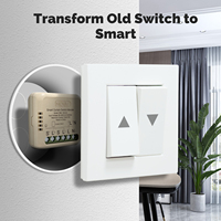 Module d'interrupteur intelligent pour rideaux MOES Tuya WiFi, design mini, commande à distance par application, compatible Alexa et Google Home, utilisation hôtelière, matériau PC