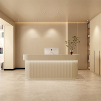Réceptionniste brillant blanc de station thermale de réception d'hôpital concis de conception avec le compteur mené de salon de beauté