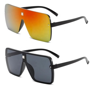 Men Oversized <b>Square</b> <b>Sunglasses</b> Women High Quality Flat Top One Piece Lens Colorful Mirror UV400 Fashion Glasses for Women - Product Image 1