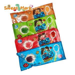 Caramelos de Piruleta con Forma de <span class=keywords><strong>Pizza</strong></span> y Beso Afrutado OEM, Textura Dura con Ingredientes Ligeros, Azúcar, Empaquetados en Bolsa - Product Image 2