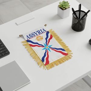 Bandera de Asiria, Bandera Asiria de Doble Cara, Mini Banderas Colgantes, Poliéster de Alta Calidad, Impresión Digital, Logotipo Personalizado a Color, para Exteriores - Product Image 3