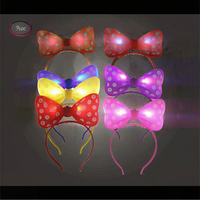 YUELI Mignon Bandeau LED Réglable avec Nœud Papillon, Couronne, Guirlande, Coiffe, Accessoire Cheveux Rétro pour Femmes et Filles, Idéal pour Fêtes