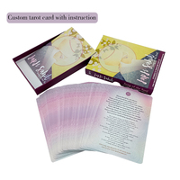 Jeu de cartes personnalisé grand format avec texture lin, jeu d'oracle avec livre d'instructions en papier, jeu de cartes de tarot personnalisé