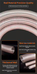 <span class=keywords><strong>Tuyau</strong></span> flexible en polyuréthane PU avec fil en acier inoxydable, <span class=keywords><strong>tuyau</strong></span> transparent de 25 à 200 mm pour le transfert d'air - Product Image 3