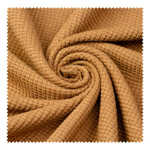 Nhà Máy Bán Buôn Dệt Kim Bông Polyester Waffle Vải 220gsm Mềm Mại Và Thoải Mái Thích Hợp Cho Quần Áo Và Dệt May Nhà - Product Image 5