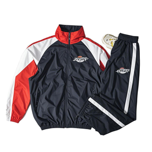 Custom Men’s Half-Zip Anorak Tracksuit Set – 2-Piece Tri-Color Pullover <b>Windbreaker</b> & Jogger Pants – Water-Resistant Lightweight - Product Image 2