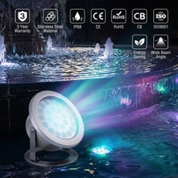 Projecteur LED carré encastré sous-marin 24V, haute fidélité des couleurs (CRI Ra90), en acier inoxydable, pour fontaines et piscines interactives
