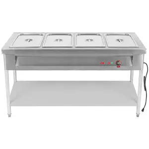 Stainless Steel Restaurant Hotel Buffet Food Display Warmer Steam Table Cabinet with Glass Cover Industrial Bain Maire